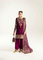 Kanwal Malik Shocking Pink Soft Raw Silk Formal Wear Dress Embroidered 3 Piece Unstitched
