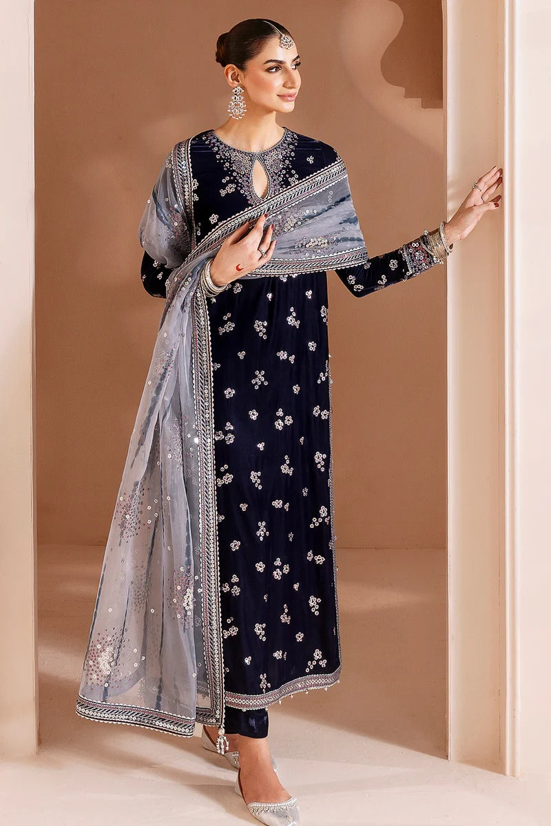 Jazmin Embroidered Chandni Velvet Collection 3 piece Unstitched
