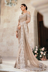 Maria B Luxury Net Skin Hand Work Embroidered Saree Unstitched