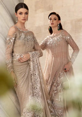 Maria B Luxury Net Skin Hand Work Embroidered Saree Unstitched