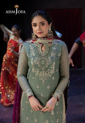 Asim Jofa Luxury Chiffon Embroidered 3 Piece Unstitched