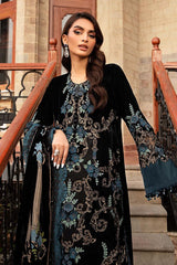 Maria B Luxury Velvet Dress Embroidered 3 Piece Unstitched