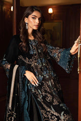 Maria B Luxury Velvet Dress Embroidered 3 Piece Unstitched