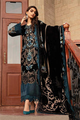 Maria B Luxury Velvet Dress Embroidered 3 Piece Unstitched
