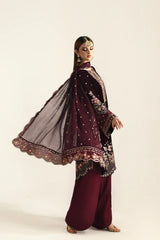 Emaan Adeel Zarposh Embroidered Velvet 3 Piece Unstitched