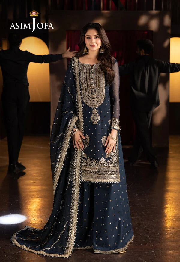 Asim Jofa Luxury Chiffon Embroidered 3 Piece Unstitched