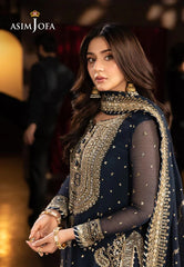 Asim Jofa Luxury Chiffon Embroidered 3 Piece Unstitched