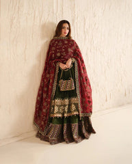 Jazmin Luxury Velvet Dress Embroidered 3 Piece Unstitched - Makhmal Royal Velvet Collection
