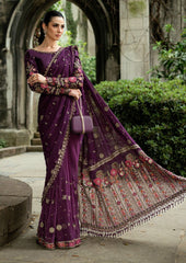 Maria.B Soiree Embroidered Chiffon Saree 3 piece Unstitched / Stitched