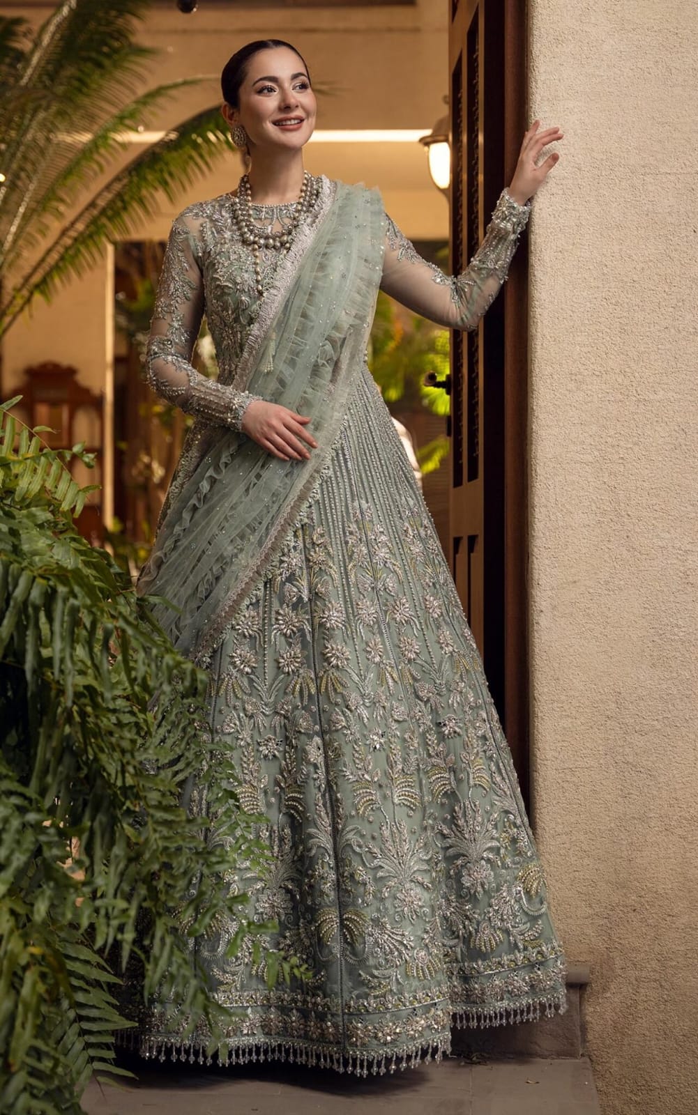 Crimson Bridal Net Maxi 3 Piece Unstitched / Stitched