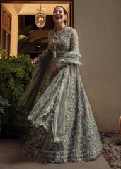 Crimson Bridal Net Maxi 3 Piece Unstitched / Stitched