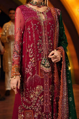 Nureh Embroidered Luxury Chiffion 3 piece Unstitched / Stitched