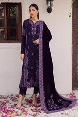 Nureh Purple Winter Velvet 3 Piece Unstitched / Stitched