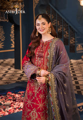 Asim Jofa Luxury Lawn Cotton Embroidered 3 piece Unstitched / Stitched