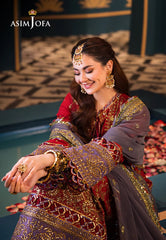 Asim Jofa Luxury Lawn Cotton Embroidered 3 piece Unstitched / Stitched