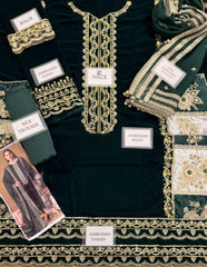 Charizma Luxury Embroidered velvet Wedding Collection 3 Piece Unstitched / Stitched