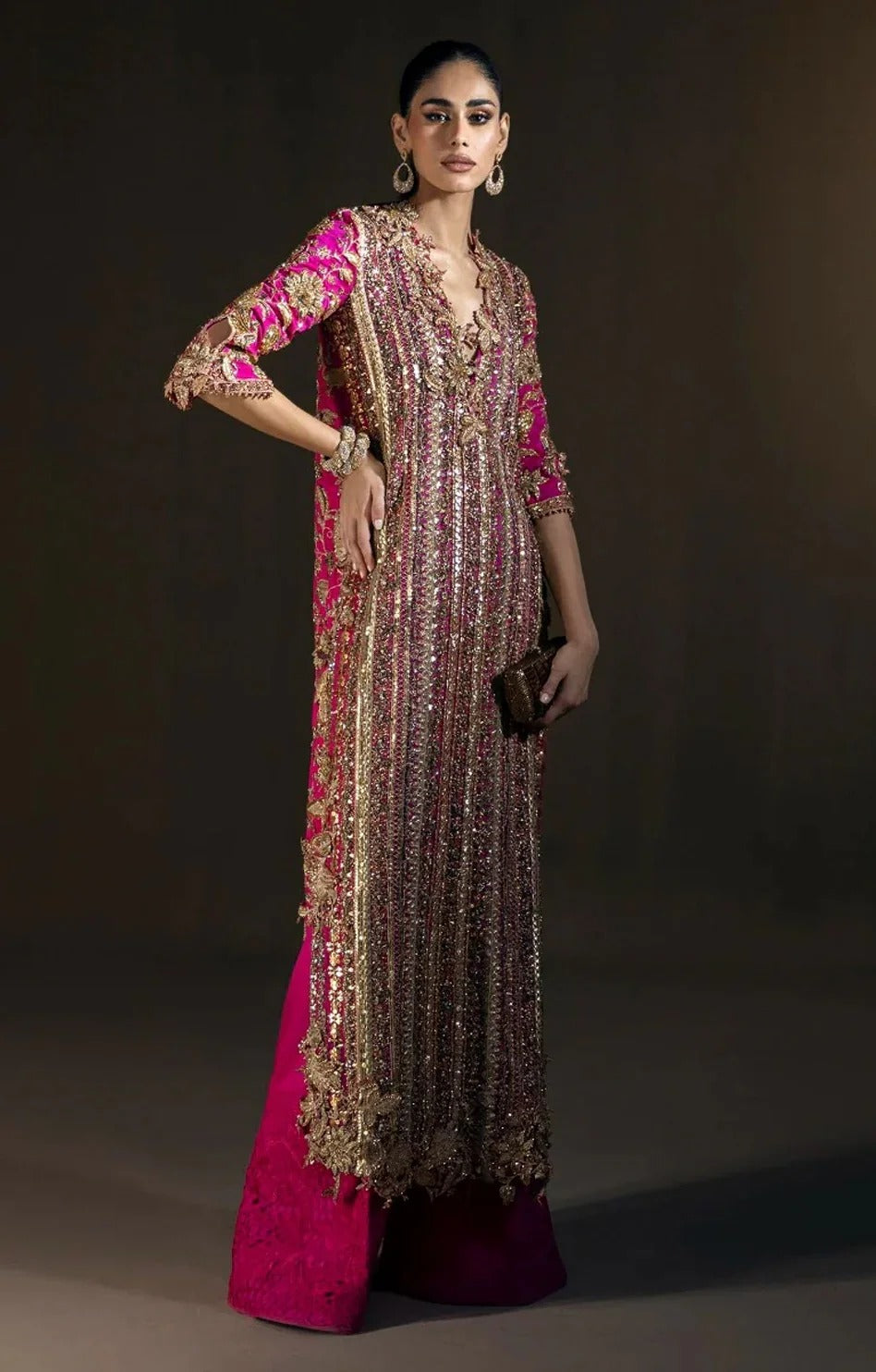 Sana Safinaz Raw Silk Hand Work Embroidered 3 Piece Unstitched / Stitched