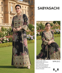 Sabyasachi Shamoz Lawn Embroidered Digital Print 3 Piece Unstitched / Stitched