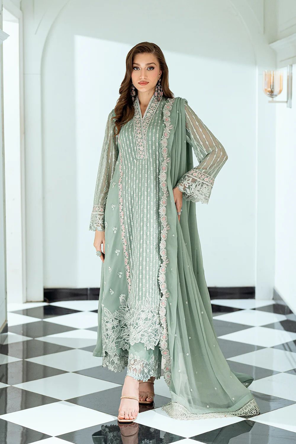 Azure Luxury Lawn Embroidered 3 Piece Unstitched / Stitched