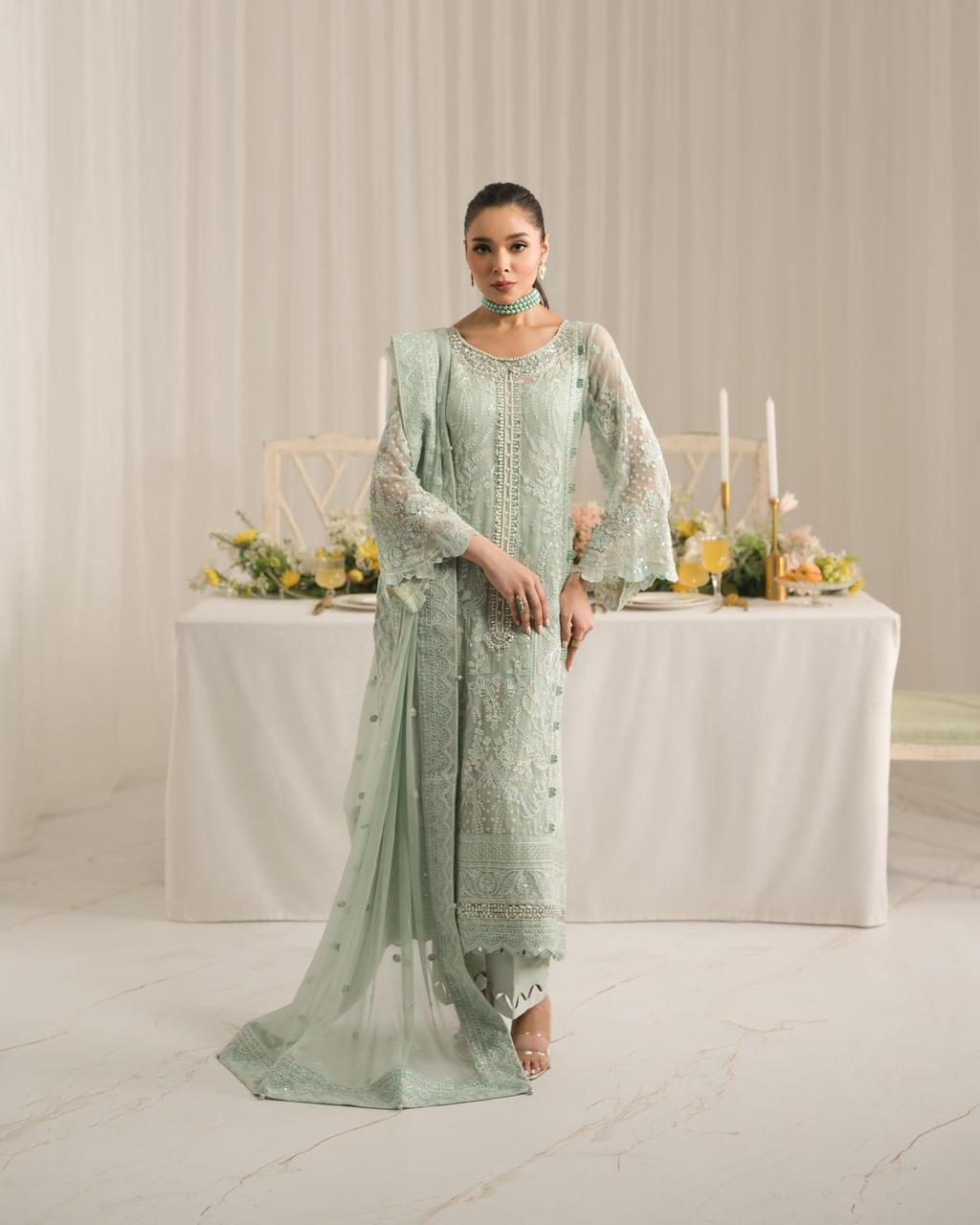 Gulaal Embroidered Chiffon Wedding Collection 3 Piece Unstitched / Stitched