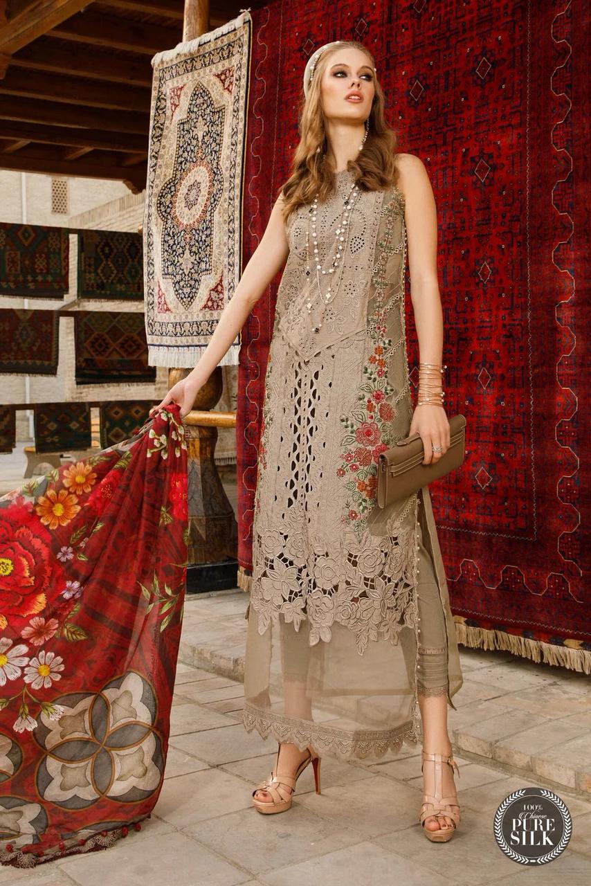 Maria B Embroidered Luxury Lawn 3 Piece Unstitched / Stitched