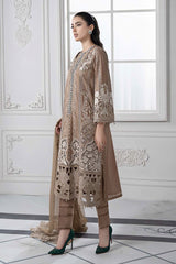 Maria B Luxury Lawn Chikan kari Embroidered 3 Piece Unstitched / Stitched