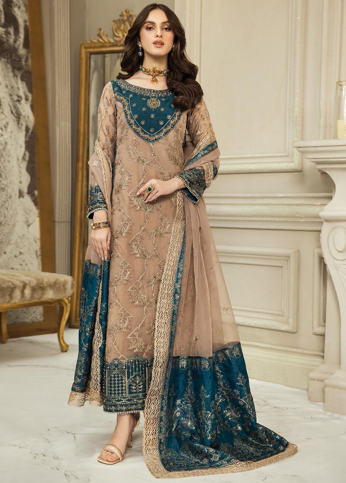 Nainsukh Formal Chiffon Collection Embroidered 3 Piece Unstitched / Stitched