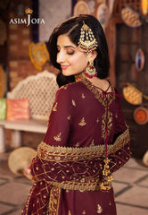 Asim Jofa Luxury Chiffon Embroidered 3 piece Unstitched / Stitched