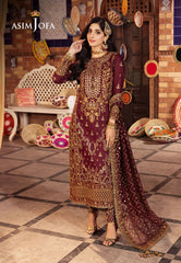 Asim Jofa Luxury Chiffon Embroidered 3 piece Unstitched / Stitched