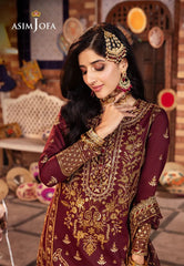 Asim Jofa Luxury Chiffon Embroidered 3 piece Unstitched / Stitched