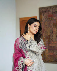 Imrozia Premium Chiffon Embroidered Wedding Collection 3Piece Unstitched / Stitched