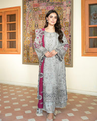 Imrozia Premium Chiffon Embroidered Wedding Collection 3Piece Unstitched / Stitched
