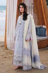 Qalamkar Luxury Lawn Chikan Kari Embroidered 3 Piece Unstitched / Stitched
