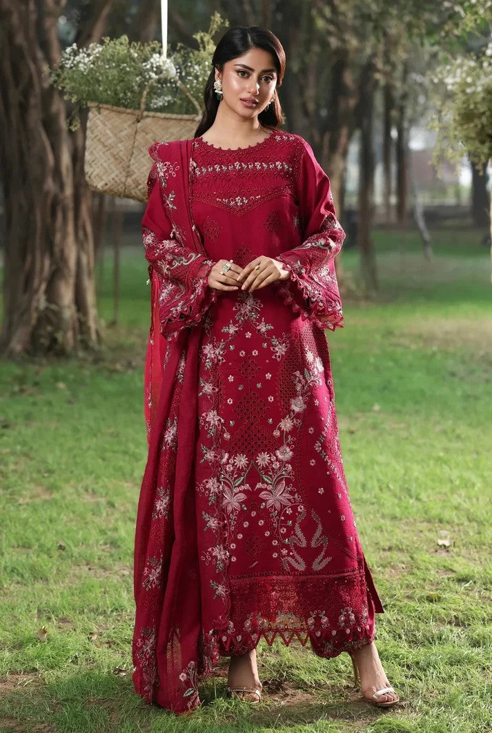 Sadrinia Luxury Lawn Chikan Kari Embroidered 3 Piece Unstitched / Stitched
