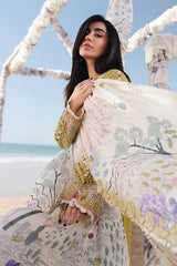 Qalamkar Luxury Lawn Chikan Kari Embroidered 3 Piece Unstitched / Stitched