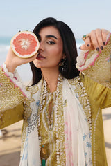 Qalamkar Luxury Lawn Chikan Kari Embroidered 3 Piece Unstitched / Stitched