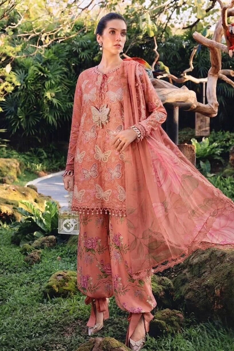 Maria B Luxury Lawn Embroidered 3 piece Unstitched / Stitched