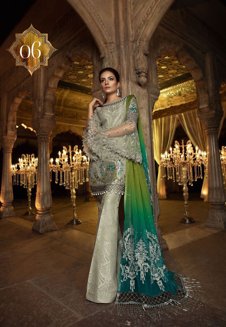 Maria B Luxury Net Sequence Work Embroidered Unstitched / Stitched