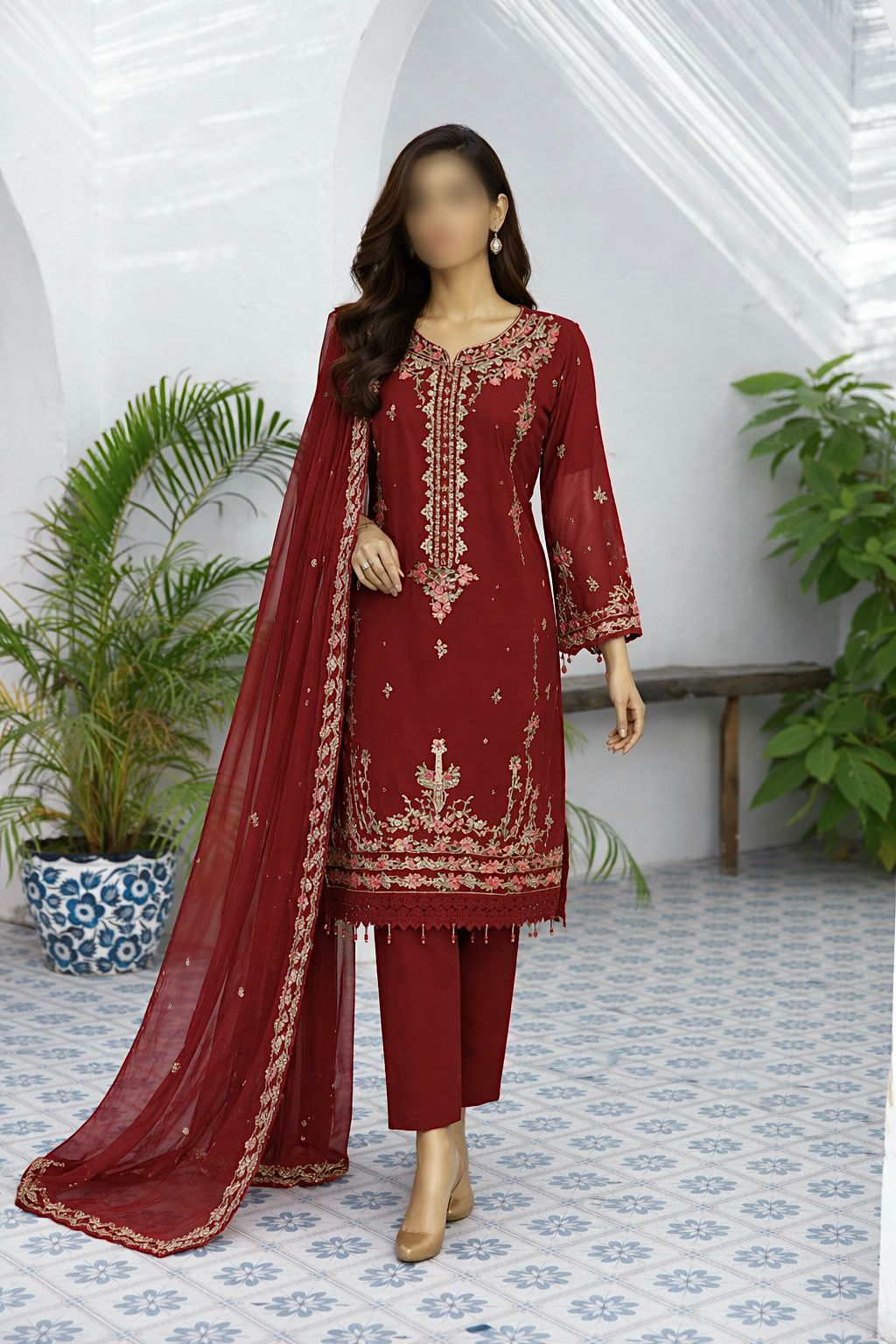 Dilkash Chiffon Wedding Collection 3 Piece Unstitched / Stitched