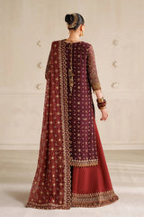Baroque Luxury Chiffon Embroidered Dress 3 Piece Unstitched / Stitched