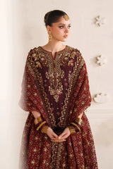 Baroque Luxury Chiffon Embroidered Dress 3 Piece Unstitched / Stitched