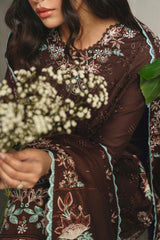 Karandi Brwn Luxury Lawn Embroidery 3Piece Unstitched / Stitched