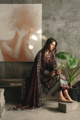 Karandi Brwn Luxury Lawn Embroidery 3Piece Unstitched / Stitched