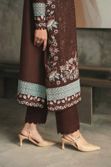Karandi Brwn Luxury Lawn Embroidery 3Piece Unstitched / Stitched