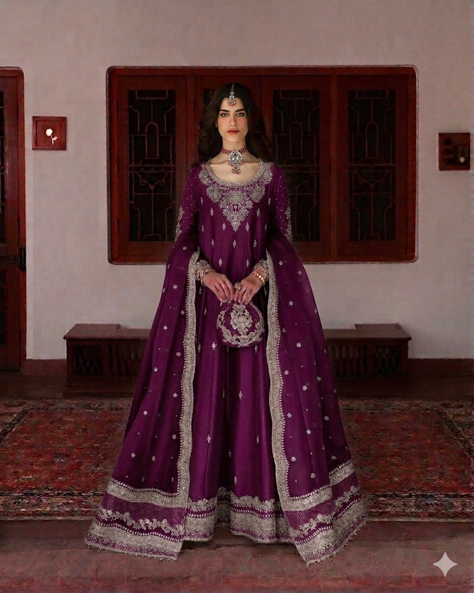 Fiza Saqlain Bridal Collection Silk 3 Piece Unstitched / Stitched