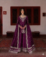 Fiza Saqlain Bridal Collection Silk 3 Piece Unstitched / Stitched