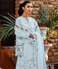 Akbar Aslam Lawn Chikan kari Embroidered 3 Piece Unstitched / Stitched
