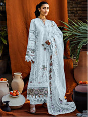 Akbar Aslam Lawn Chikan kari Embroidered 3 Piece Unstitched / Stitched