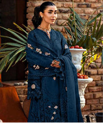 Akbar Aslam Lawn Chikan kari Embroidered 3 Piece Unstitched / Stitched