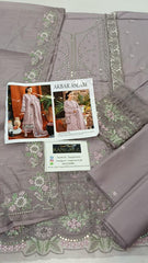 Akbar Aslam Lawn Chikan kari Embroidered 3 Piece Unstitched / Stitched